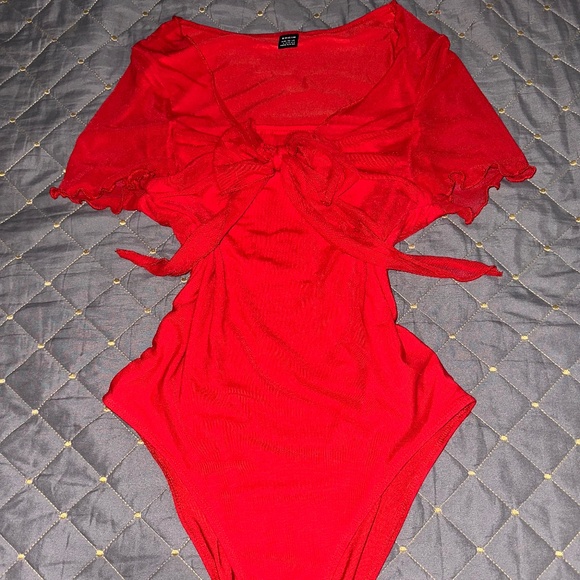 Tops - Red Lacy Body Suit